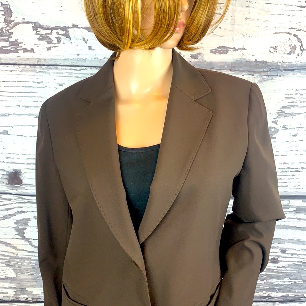 Lafayette 148 Brown Wool Blazer - Size 6 - Picture 4 of 8